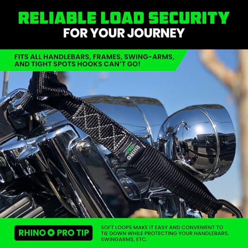 Soft Loop Tie Down Straps (4-Pack) - Motorcycle Handlebar Straps - view 3