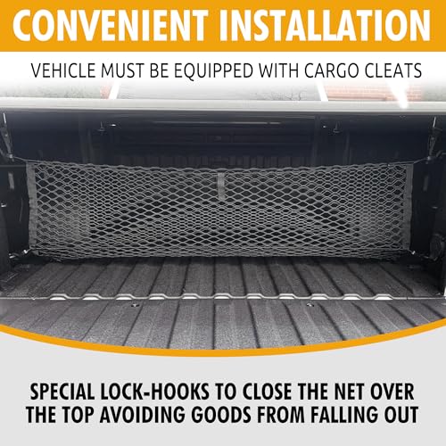 Envelope Style Trunk Mesh Cargo Net for Chevy Silverado Accessories WT LS LT LTZ 2013-2025, 2026 - Premium Trunk Organizers and Storage - Cargo Net for Pickup - Truck Bed Net for Chevy Silverado - view 2