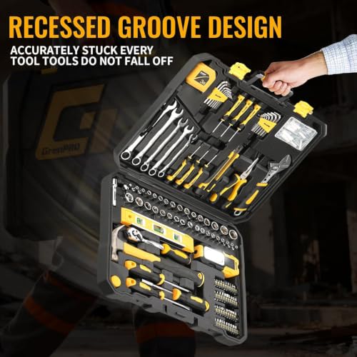 219PCS Basic Home Auto Mechanic Hand Tool Kit With Storage Tool Box - view 3