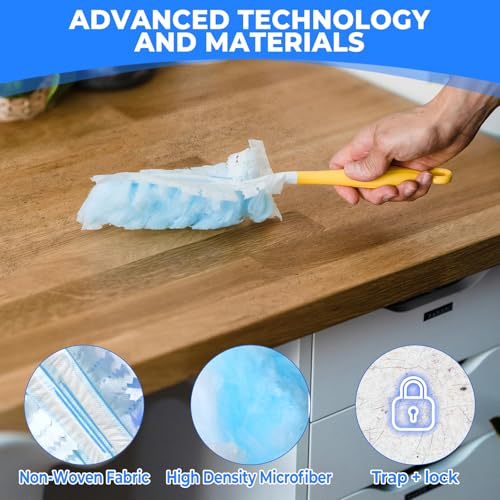50 Pack Duster Refills Only, Microfiber Replacement Heads for Blinds, Blue - view 3