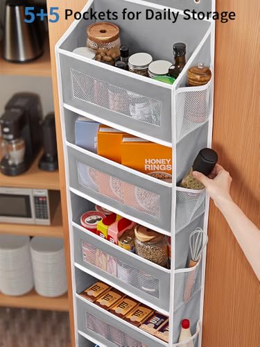 Over the Door Organizer for Bedroom, Pantry, Bathroom, 5 Shelf Grey - view 6