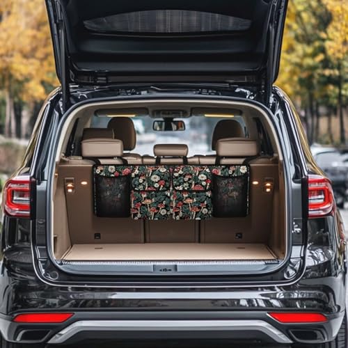 Floral Mushroom Car Trunk Organizer Foldable Backseat SUV Organizer Multifunctional Storage Carrying Caddy Tool Tote Bag Storage Bag for Camping - view 2