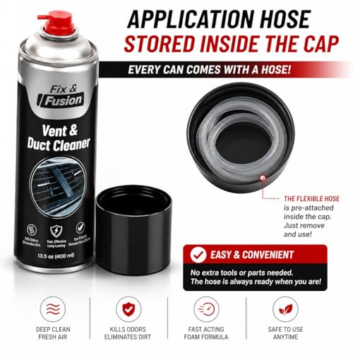 A/C Vent and Duct Cleaner (13.5 oz)| Foaming Spray for Car Air Conditioner | Freshens & Cleans Dust Build-Up | Fast, No-Rinse Formula | Automotive HVAC Refresher & Detailer (4 Pack) - view 2