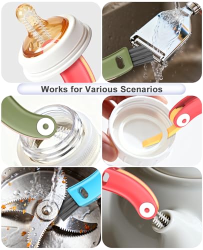 3 in 1 Cup Lid Cleaning Brush 3 PCS - Multifunctional Cleaning Brush Set for Tight Spaces, Bottle Gaps & Travel Mugs | Portable Durable Cup Lid Cleaner Tools (Multicolor) - view 6