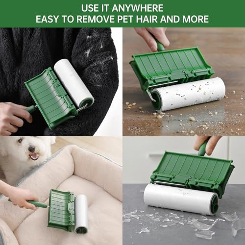 Large Lint Rollers Pet Hair Extra Sticky Furniture,Cat Dog Hair Remover Laundry Clothes Carpet,6.3 inches Wider with 320 Sheets Giant Lint Remover Brush for Couch - view 6