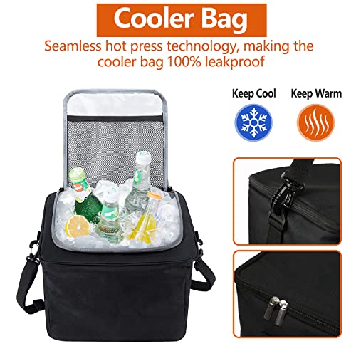 Car Trunk Organizer with Insulated Cooler Bag, Foldable & Waterproof Storage Organizer with Lid for SUV, Truck, Sedan - 4 Large Adjustable Compartments, Heavy Duty & Collapsible Design - view 5