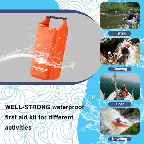 Waterproof First Aid Kit for Boat Marine Roll Top Dry Bag Orange - view 3