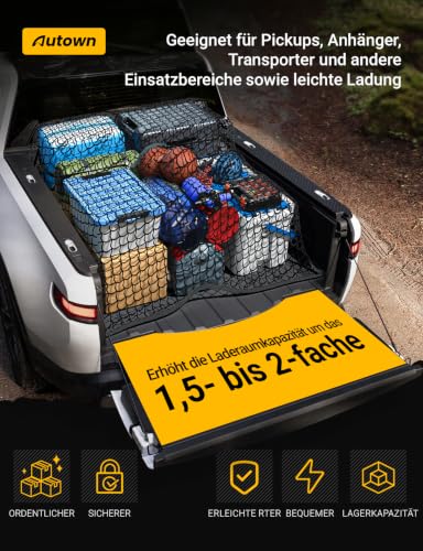 Cargo Net for Pickup Truck Bed with 8 Metal Carabiners & Storage Bag - view 6