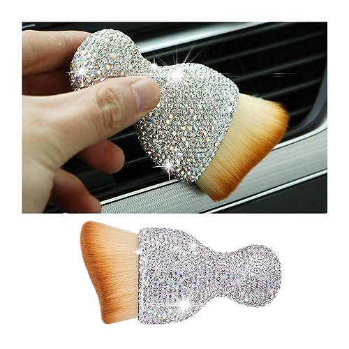 Diamond-Handle Car Detailing Dust Brush, White