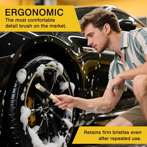 Boar Hair Vent & Dash Detailing Brushes – Premium Soft Bristle Cleaning Tools for Car Interior & Exterior – Professional-Grade Auto Detailing Accessory for Enthusiasts & Pros - view 6