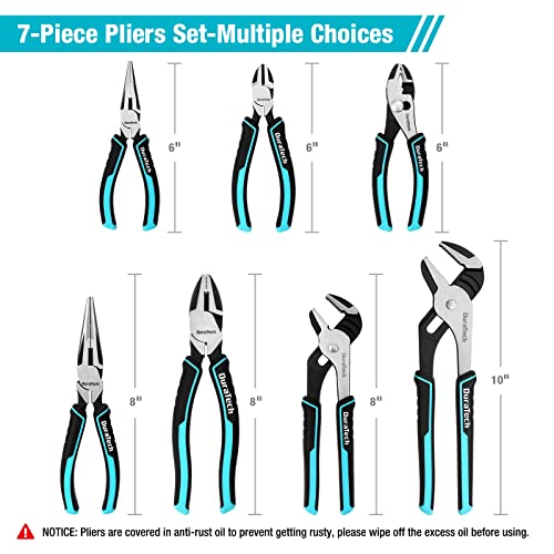 7-Piece Pliers Set with Rolling Pouch,Cr-Ni Construction - view 3