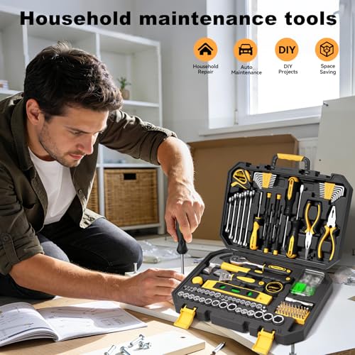 209 Piece Tool Kit for Home Socket Wrench Auto Repair Tool Set,General Household Tool box,Basic Hand Tool Kit,Perfect for Homeowner, Diyer, Handyman - view 7