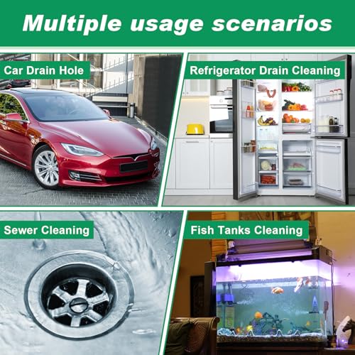 Auto Sunroof Drain Cleaning Tool,197Inch Long Pipe Cleaner for Car,Flexible Tube Cleaning Brush with 2Pcs 7.9inch Cleaning Brush Skinny Pipe Drain Dredge Cleaning Tool for Car Sunroof Wiper Drain Hole - view 6