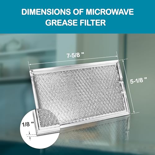 WB06X10309, WB06X10654 Microwave oven Grease Filter Replacement For Many GE Stove WB06X10359, 5230W1A012B - 7-5/8 x 5-1/8 x 1/8 Inch (Packed in Box) (4-Pack) - view 2