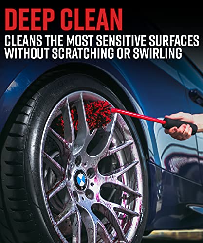 Angled Wheel Detailing Brush - Car Cleaning Wheel Brush | Use W/Wheel Cleaner, Rim Cleaner, Chrome Cleaner | Car Wash Brush Cleans Brake Dust from Barrels & Hard to Reach Areas Bundle - view 5