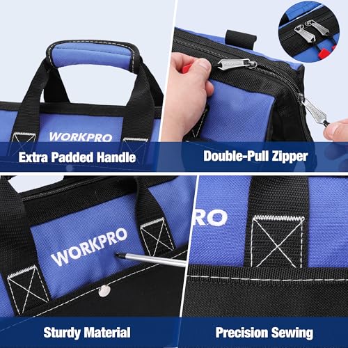 13-inch Tool Bag, Wide Mouth Tool Tote with Inside Pockets - view 6