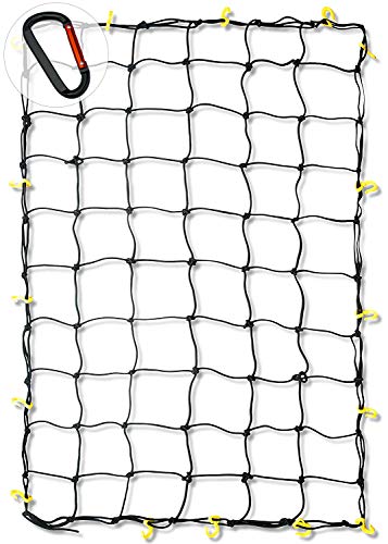 50971A 4'x6' Super Duty Cargo Net, Bungee Net with 16 Detachable Hooks and 4 Carabiners, 4"x4" Mesh for Protecting Small Items, SUV, ATV/UTV, RV, Pickup Truck Bed and Trailer