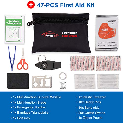 Car Emergency Roadside Kit with Jumper Cables, Auto Vehicle Safety Kits - view 4