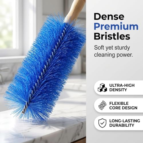 Fan Cleaning Brush with Bendable Microfiber Head, Reusable Dusting Brush for Fan Blades, Window Blinds, Air Conditioner Vents, Ceiling Fans, Car Vents and Hard-to-Reach Areas, Blue - view 7
