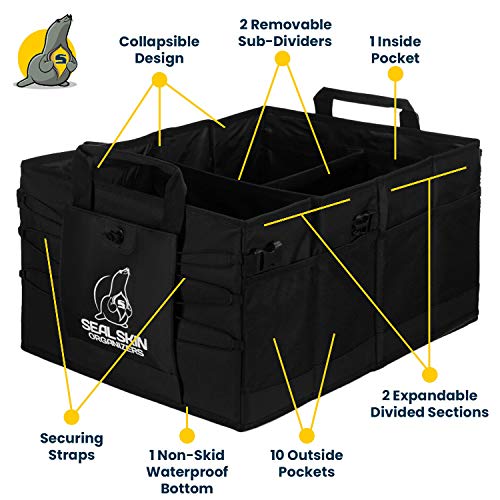 Trunk Organizer for SUV, Car & Truck - Premium Heavy Duty and Collapsible with 3 Adjustable Sizes - Lightweight and Portable Storage Organizer - Easy to Use and Install in Any Vehicle - view 5