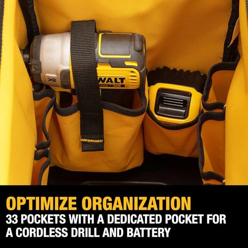 Tool Bag, Water Resistant, Hard Bottom, 20-inch, Professional Tool Tote with Organization (DWST560104) - view 6