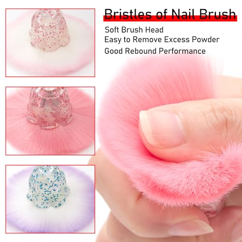 3pcs Dust Brush for Acrylic Nails Large Powder Brush Makeup Brush Nail Duster Brush Acrylic Nail Brush Cleaner Nail Art Brushes Manicure Brush for Cleaning Nail Art Tools - view 2