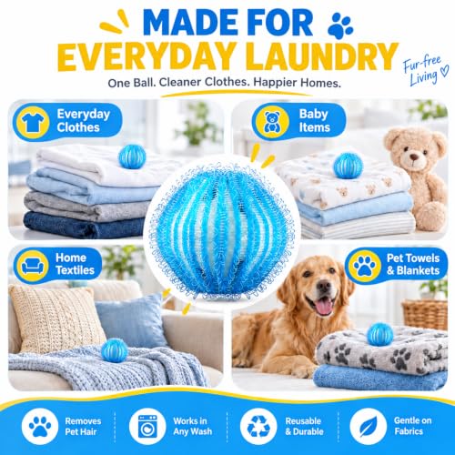 Pet Hair Remover for Laundry - 12 PCS Reusable Cat & Dog Laundry Hair Catcher for Washing Machine and Dryer, Laundry Lint Remover for Clothes, Bedding, Towels & Pet Blankets - view 5