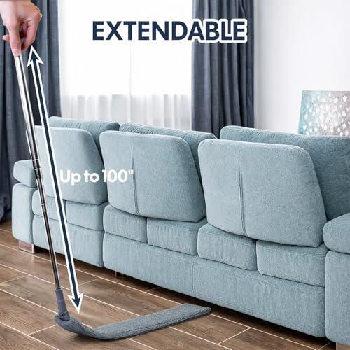 Retractable Gap Dust Cleaner with Extension Pole, Cleaning Tools with 3 Microfiber Dusting Cloths, Extendable Long Handle Duster for Cleaning Under Refrigerator Furniture Appliance - view 2