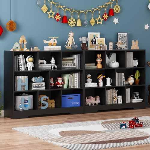 Book Shelf, 8 Cubes Storage Organizer, Open Shelf Bookcase Black Bookshelf