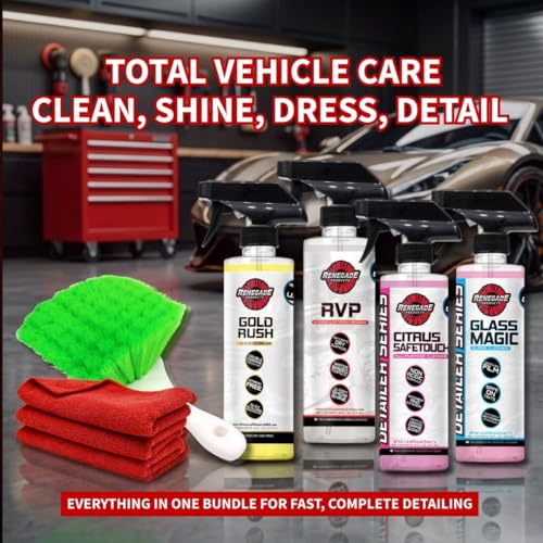 Renegade Essential Cleaning Bundle – Complete Car & Truck Detailing Kit with 4 Sprays, Microfiber Towels & Wheel Brush – Interior & Exterior Cleaner Set - view 7