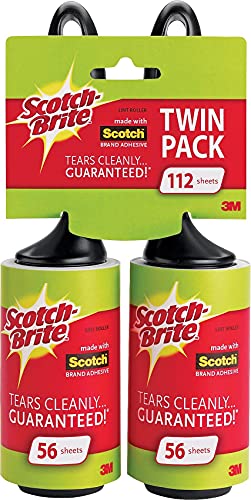 Scotch-Brite Lint Roller, Works Great On Pet Hair, 2 Rollers, 56 Sheets Per Roller, 112 Sheets Total - view 2