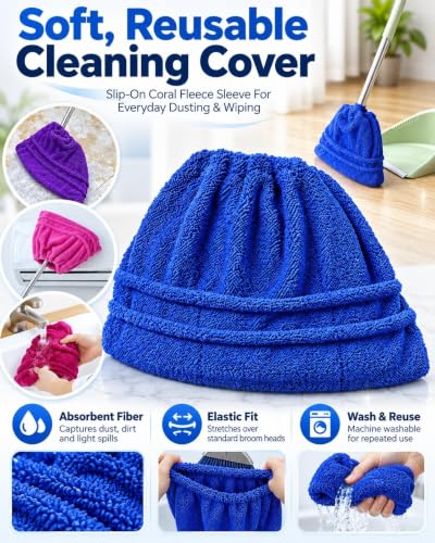 Mop Socks Broom Cloth Cover With Elastic Bands Washable Dusting Pads - view 2