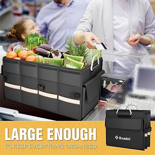 Car Trunk Organizer, Car Organizer With Lid, Heavy Duty Collapsible Trunk Storage for SUV, Truck, Cargo Trunk Organizer with Lid (Medium, Black) - view 4