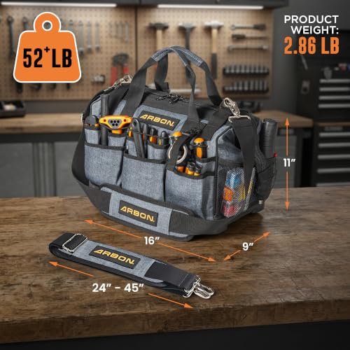 Heavy Duty Large Tool Bag, 16 Inch Portable Tool Box Organizer Tool Storage - view 2