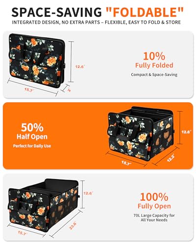 Sturdy Car Trunk Organizer - Firm Inner Panels, Foldable Storage - view 3