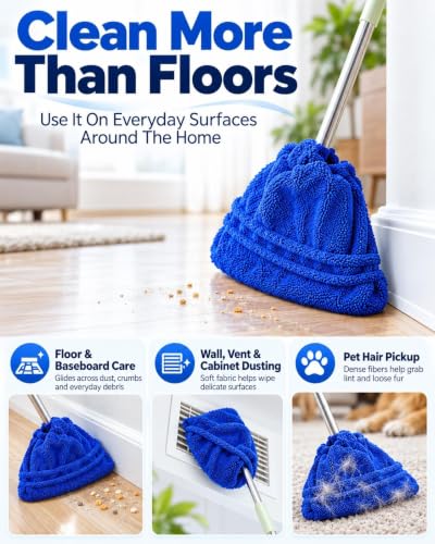 Mop Socks Broom Cloth Cover With Elastic Bands Washable Dusting Pads - view 3