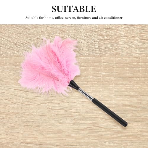Pink Extendable Ostrich Plume Dusting Wand for Car Interiors - view 5