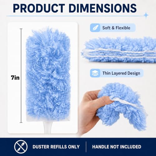 Duster Refills,Disposable Dusters for Cleaning,Heavy Duty Duster Refills, MultiSurface Dusting Wand,Dust Remover for Furniture,Blinds,Ceiling Fans&Home Cleaning Supplies (Violet, 25pcs) - view 2
