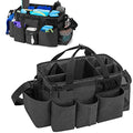 Wearable Cleaning Caddy Bag with 4 Foldable Dividers, Black