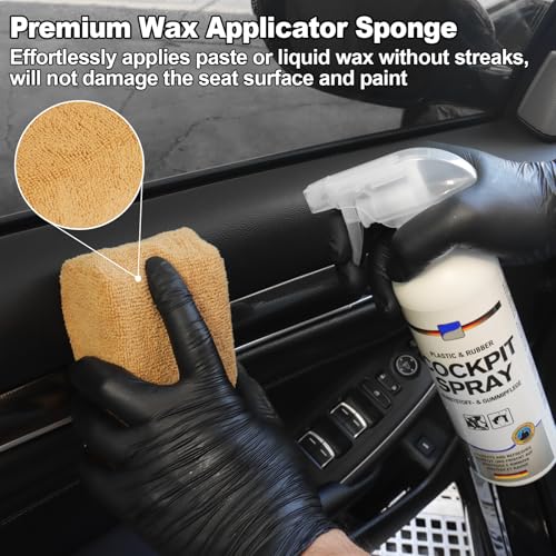 10PCS Car Cleaning Kit, Car Detailing Kit Interior Cleaner, Long Bristle Horse Hair Leather Cleaning Brush, Car Detailing Brushes, Microfiber Cloth & Applicator, Car Cleaning Supplies for Interior - view 3