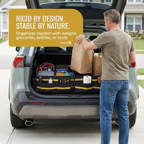 Car Trunk Organizer for SUV Large Trunk Storage with Removable Dividers, Heavy Duty Oxford Cargo Holder, Non-Slip Base, Collapsible Storage Organizer for SUV, Sedan, Truck - view 2