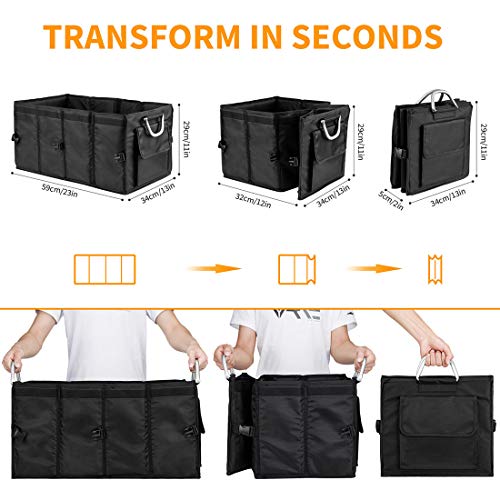 Car Trunk Organizer with Lid,Collapsible Car Trunk Storage Organizer,Multi-Compartment Car Organizer for auto, SUV, Truck, Minivan Black, X-Large - view 2