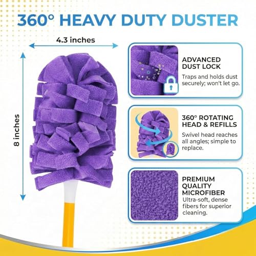 6PCS Reusable Chenille Microfiber dust Remover, 360 ° electrostatic Precipitator refilling, Environmental Protection Household dust Removal kit - Made of Microfiber Materials - view 3