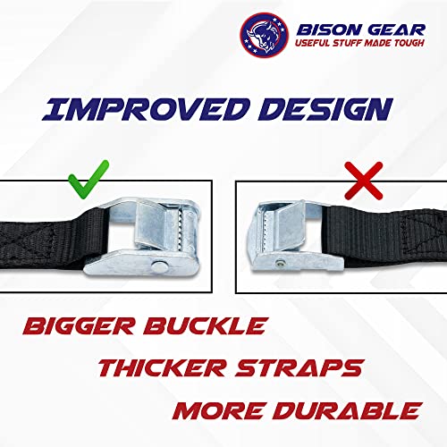 Premium Tie Down Straps - (Car Roof Rack Straps for Surfboard Kayak or Cargo Lashing) 16ft Heavy Duty Cam Straps with Buckles - 4 Pack - view 3