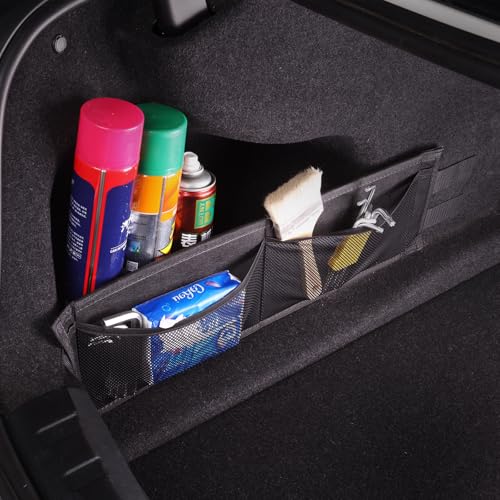 1PCS Car Rear Trunk Organizer Side Divider Board Console Storage Divider Waterproof Easy To Install Trunk Storage Organizer Side for Car, SUV,[Black]