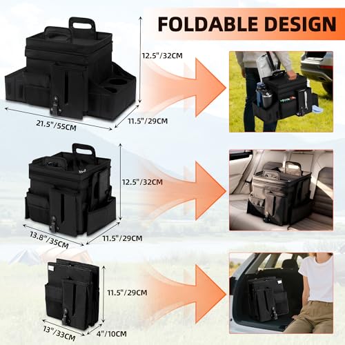 Car Organizers and Storage for Backseat & Front Seat - Collapsible Car Caddy w/Headrest Strap, Leakproof Cooler, Lid & Cup Holders | Fits Passenger Seat, Easy-Access Travel Snacks & Drinks - view 7