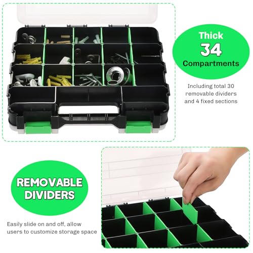 Small Parts Organizer 2Pack Storage Case Tools Box 34-Compartments - view 4