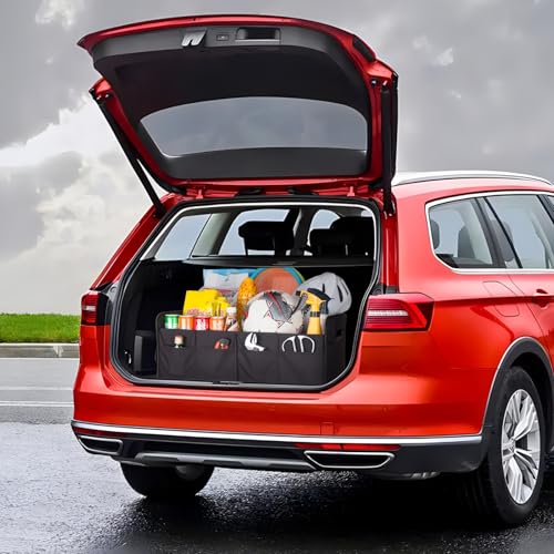 Trunk Organizer For Suv & Sedan,Car Organizers and Storage, Waterproof Collapsible & Adjustable Straps,35L Sturdy Car Organization for Car Accessories, Tools,Sundries,2 Compartment（Black） - view 6