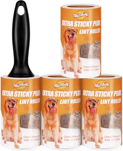 Extra Sticky Lint Rollers for Pet Hair, 240 Sheets, 4-Pack