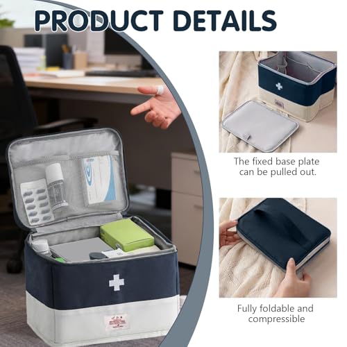 Medicine Travel Bag Organizer, Empty First Aid Box, for Home, Travel, Camping, Car, Hiking & Outdoor Emergencies, Travel Medicine Kit - view 6
